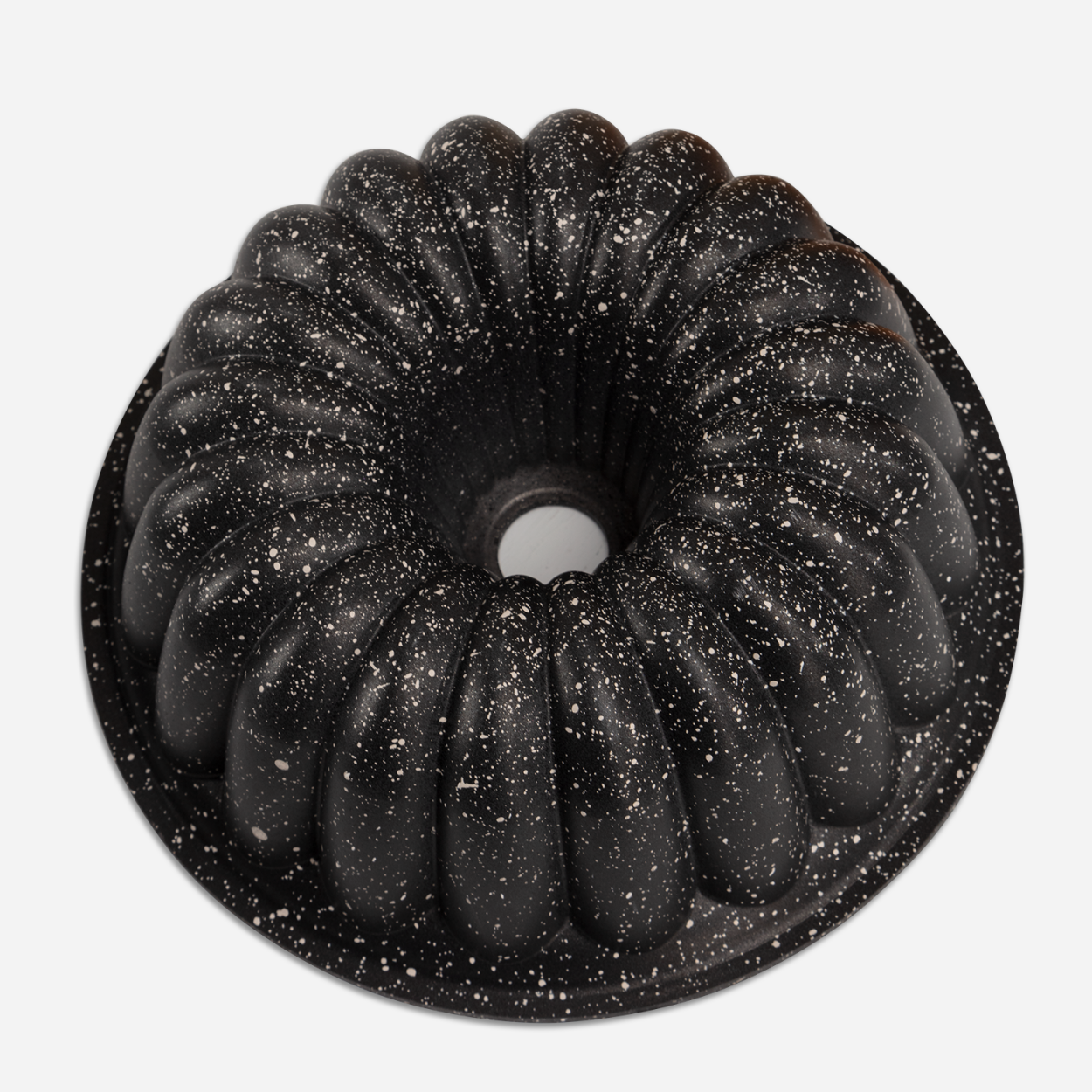Dilimli - Granit Döküm Kek Kalıbı - Siyah - 4